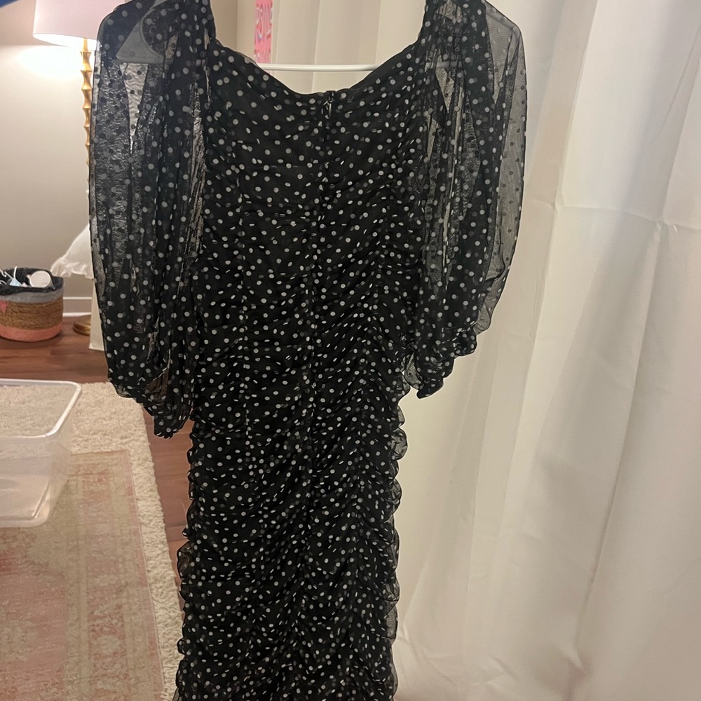 zara polka dot black and white dress tulle - Picture 3 of 4